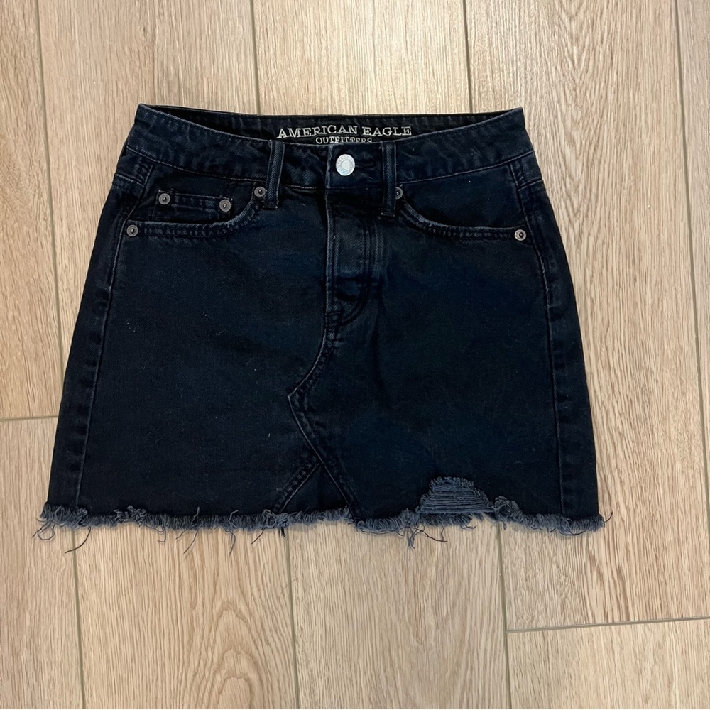 Black American Eagle Denim Skirt